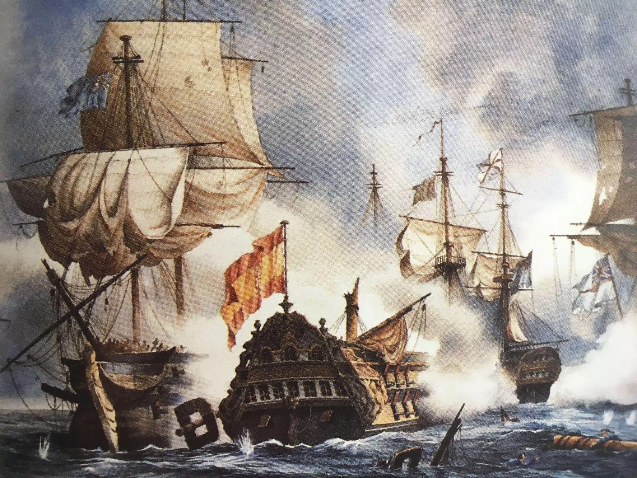 Падение непобедимой Армады у берегов Англии, 1588 год.